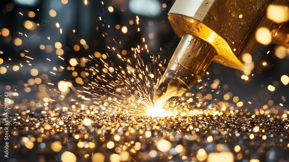 Weld Exploding Blazing sparks erupt from an oxygen-fed welding torch as steel melts ...