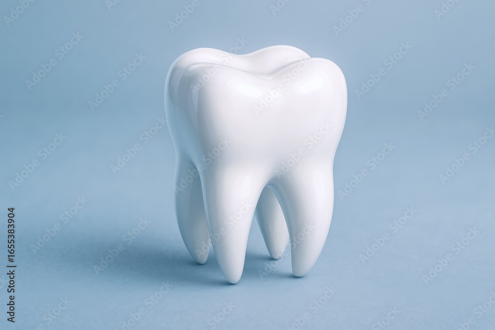 Dental Model on Blue Background Illustrating Oral Hygiene and Tooth ...