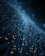 Canvas Print - digital circuitry: an illuminated circuit board, awash in an array of digital connections, radiates 