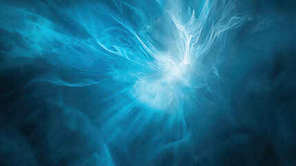 Wall Mural - Blue gradient background with gentle motion blur and a dreamy, surreal atmosphere. 