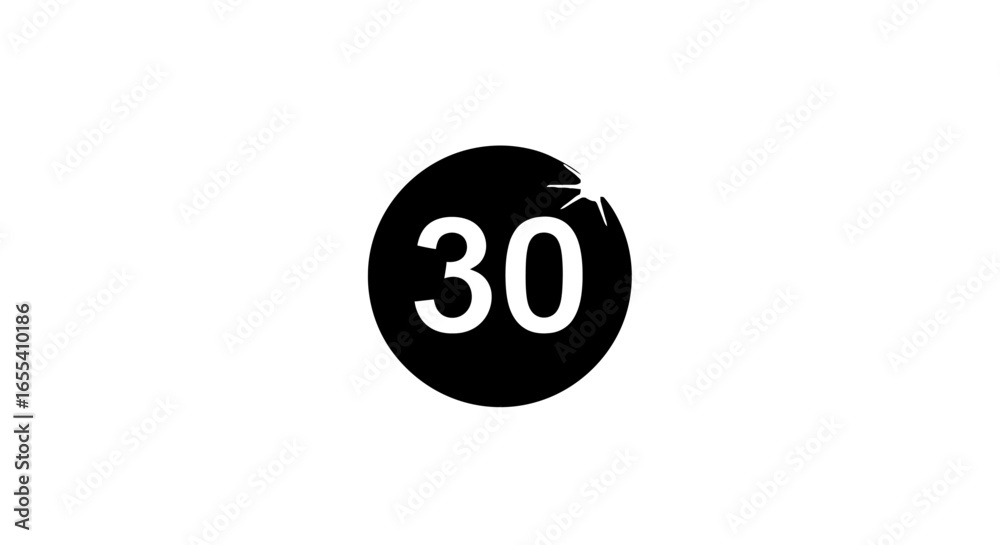 thirty days countdown bold black circle countdown timer for website ...