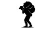 © Nailah - silhouette of a miner carrying heavy ore illustrating hard work perseverance and the challenges of resource extraction