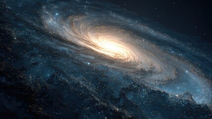 Spiral Galaxy in deep spcae, 3D illustration.