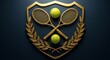 © Salman - Tennis rackets and ball shield emblem design