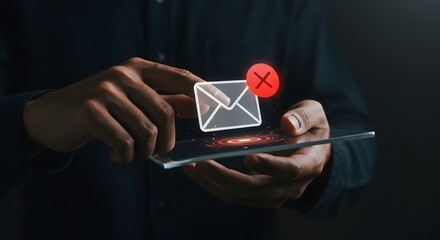Email Error on Tablet: Communication Failure Concept
