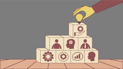 Conceptual Illustration of Building Blocks and Ideas.
