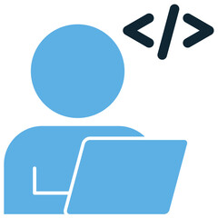 Developer icon vector for software engineering, programming, and web development. Great for illustrating coding, IT professionals, and digital technology.
