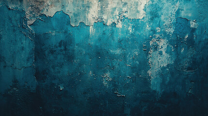 Sticker - A darkly background wall painted in light blue, with lots of deep shadows creating a moody atmosphere. 