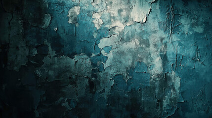Sticker - A darkly background wall painted in light blue, with lots of deep shadows creating a moody atmosphere. 