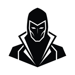 Cyber Face Profile Vector Silhouette  