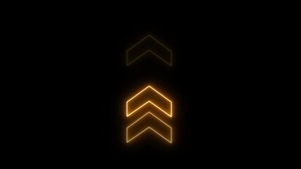 Wall Mural - Neon arrow symbol icon. neon lineup direction animated arrow icon.