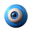 © Sowrav  - A stylized blue eye with a white iris and a dark pupil rendered in a 3d illustration style isolated on transparent background