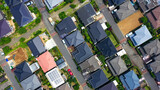住宅地の真俯瞰ドローン空撮