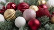 © AI Petr Images - Twinkling baubles nestled in evergreen boughs invoke Yuletide serenity, echoing Scandinavian Jul and festive hygge warmth