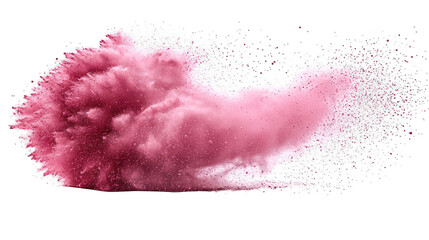 Wall Mural - Pink powder cloud explosion with a gradient fade out on a black backdrop