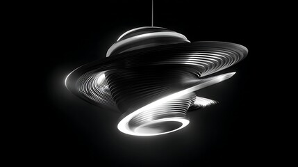 Canvas Print - a futuristic and abstract design featuring a glowing, swirling shape with a metallic texture, set ag