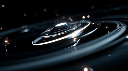 Canvas Print - futuristic abstract background with glowing rings and circles, creating a mesmerizing and dynamic vi