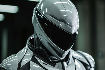 Wall Mural - Photo of cosmonaut in a protective spacesuit made generative AI technology