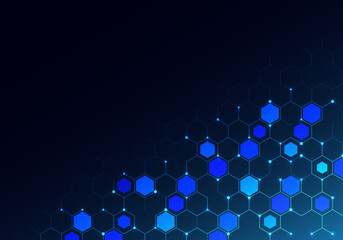 Wall Mural - Abstract technology background and design element with hexagons pattern and geometric shapes