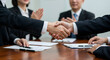 © stock for you - Businessmen shaking hands in a meeting