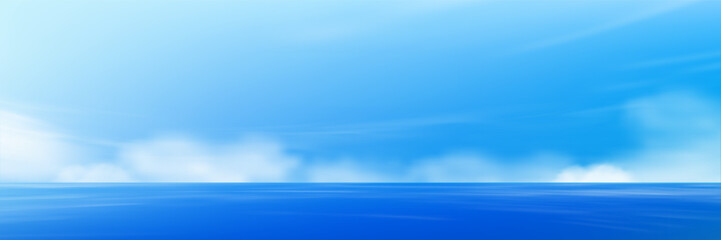 Wall Mural - sky blue,cloud background,summer clear sky and sun with bright light on blue ocean beach,vector cart