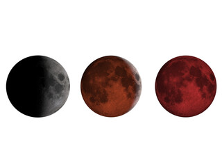 Wall Mural - full moon eclipse 3d rendering illustration