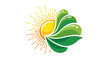 © good - Abstract Sun and Leaf Logo Design with Bright Colors and Modern Style