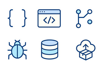 vector illustration of programming and data concepts for designers