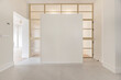 © Toyakisfoto.photos - Modular white wardrobes with white metal frame pivot doors and translucent glass for light distribution