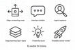 © ณภัทร วงค์มาวิวัฒน์ - AI Icons: A set of six modern AI-themed icons designed for technological concepts and showcasing the innovative and cutting-edge essence of artificial intelligence.
