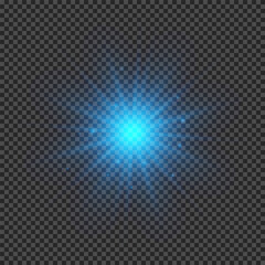 Wall Mural - light effect of blue lens flares