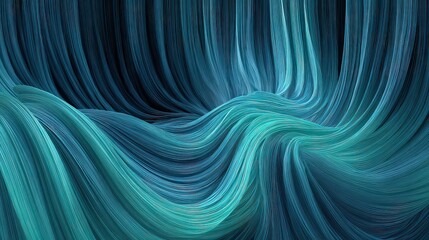 Wall Mural - Abstract Digital Design With Blue And Teal Waves