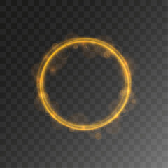 Wall Mural - poster features glowing abstract circle frame sparkling gold light shine glittering star vector conf