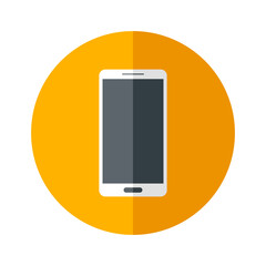Wall Mural - smartphone round icon with shadow on a white background. vector illustration