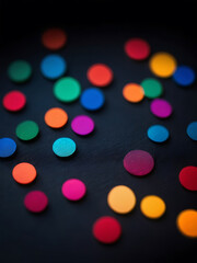 Wall Mural - abstract background with vibrant blue and orange circular bokeh lights.