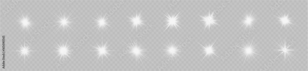 Shine shiny glow light white star burst flare bright transparent effect ...