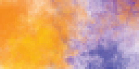 Wall Mural - Abstract pixelated background with harmonious blend of orange and purple hues for creative design projects