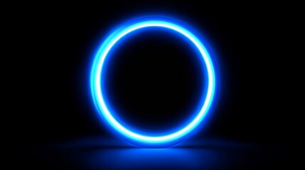 Wall Mural - a circular motion of glowing blue hue, potentially originating from a device or a light show, repres