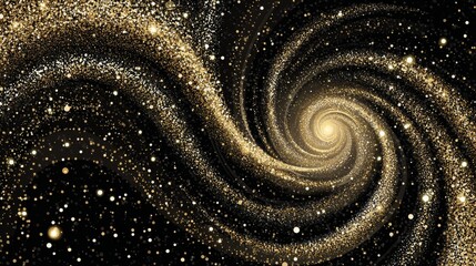 Wall Mural - galaxy formation is truly spectacular with its golden glitter set against a black cosmic space backg