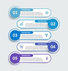 Wall Mural - business infographic template with 5 options or steps. can be used for workflow layout, diagram, ann