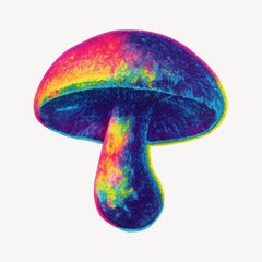 Wall Mural - vibrant psychedelic mushroom illustration.