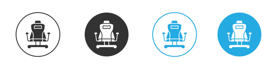 Office Chair Icon in Variations Isolated on White Background