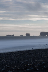 Wall Mural - Sunset view at Reynisfjara Beach, Iceland.