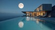 © Studio Zenith - Villa moderne luxueuse avec piscine a debordement sous la pleine lune