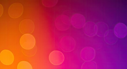 Wall Mural - Abstract Bokeh: Warm Orange and Vibrant Purple Gradient with Circular Lights