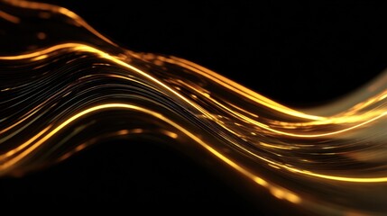 Canvas Print - elegant flowing light waves on a dark background for art and design