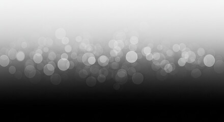 Wall Mural - Abstract Monochromatic Bokeh: Light Circles Gradient from White to Black