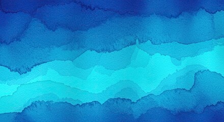 Wall Mural - Abstract Watercolor Gradient: Serene Blue and Turquoise Layered Background