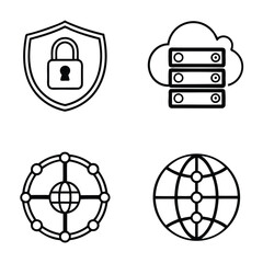 Sitemap flat icons set