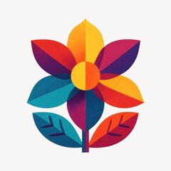 Wall Mural - colorful geometric flower illustration.